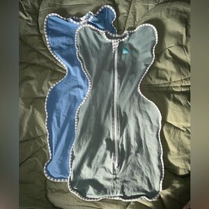 Love to dream swaddle bundle in Blue and Green